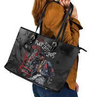 Rap Star Streetwear Leather Tote Bag with Graffiti Lettering and Hip Hop - Wonder Print Shop