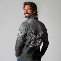 Rap Star Streetwear Long Sleeve Polo Shirt with Graffiti Lettering and Hip Hop - Wonder Print Shop