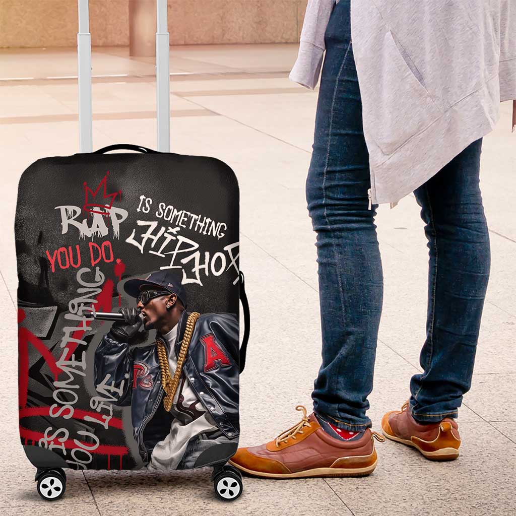 Rap Star Streetwear Luggage Cover with Graffiti Lettering and Hip Hop - Wonder Print Shop