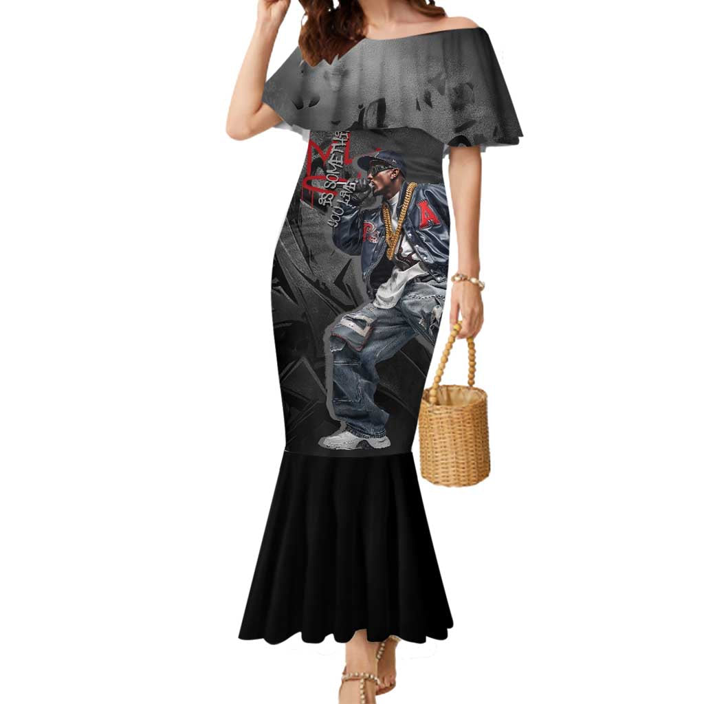 Rap Star Streetwear Mermaid Dress with Graffiti Lettering and Hip Hop - Wonder Print Shop