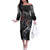 Rap Star Streetwear Off The Shoulder Long Sleeve Dress with Graffiti Lettering and Hip Hop - Wonder Print Shop