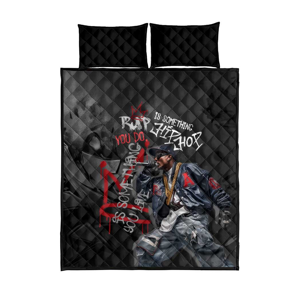 Rap Star Streetwear Quilt Bed Set with Graffiti Lettering and Hip Hop - Wonder Print Shop