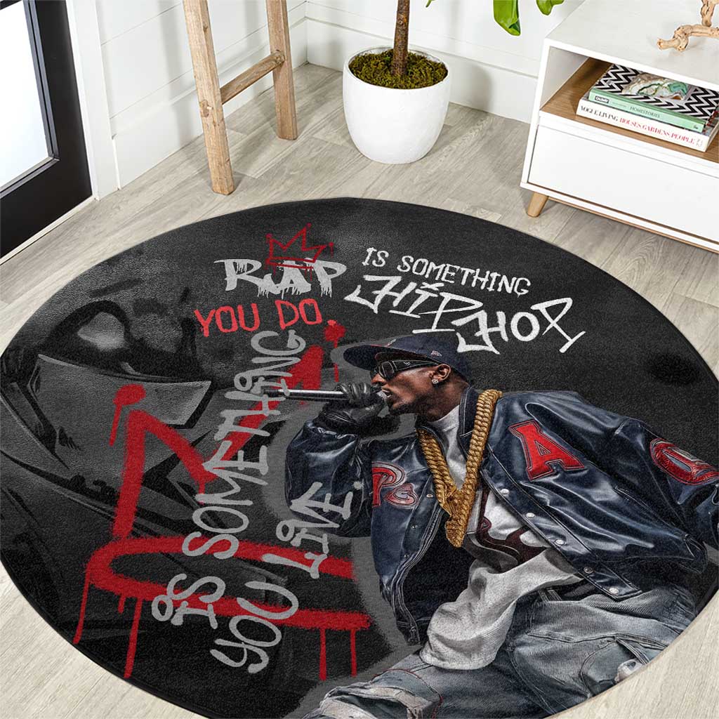 Rap Star Streetwear Round Carpet with Graffiti Lettering and Hip Hop - Wonder Print Shop