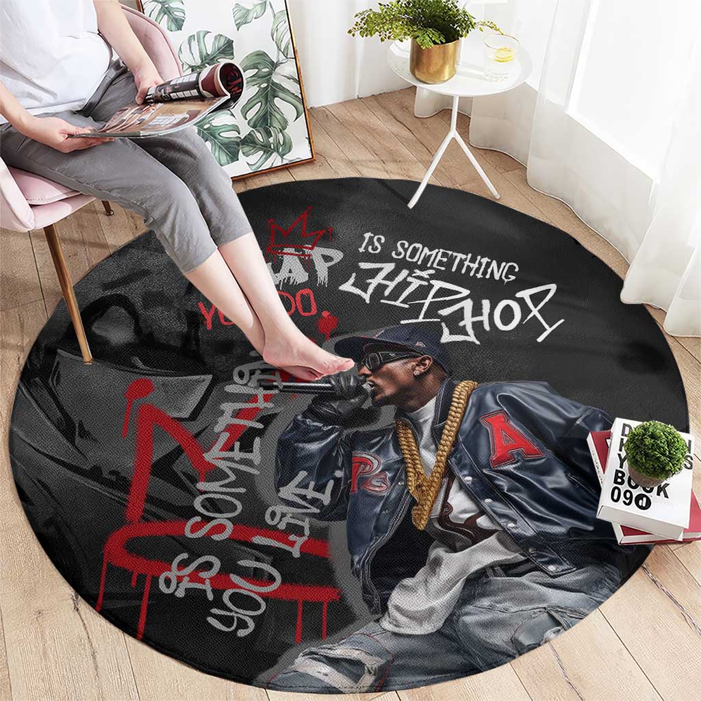Rap Star Streetwear Round Carpet with Graffiti Lettering and Hip Hop - Wonder Print Shop