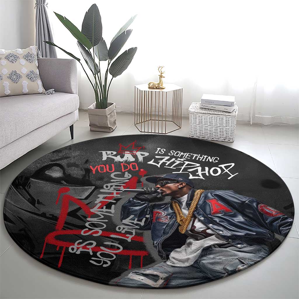 Rap Star Streetwear Round Carpet with Graffiti Lettering and Hip Hop - Wonder Print Shop