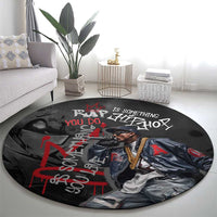 Rap Star Streetwear Round Carpet with Graffiti Lettering and Hip Hop - Wonder Print Shop