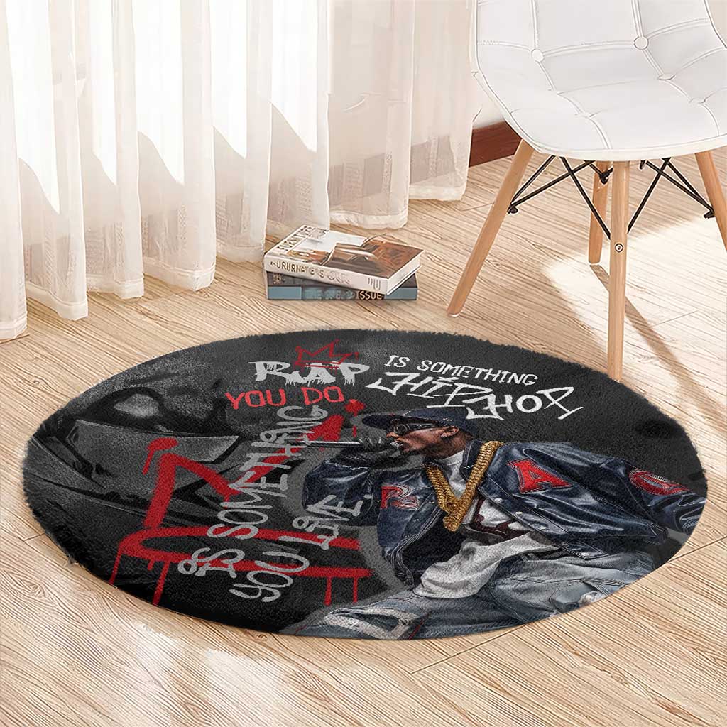 Rap Star Streetwear Round Carpet with Graffiti Lettering and Hip Hop - Wonder Print Shop