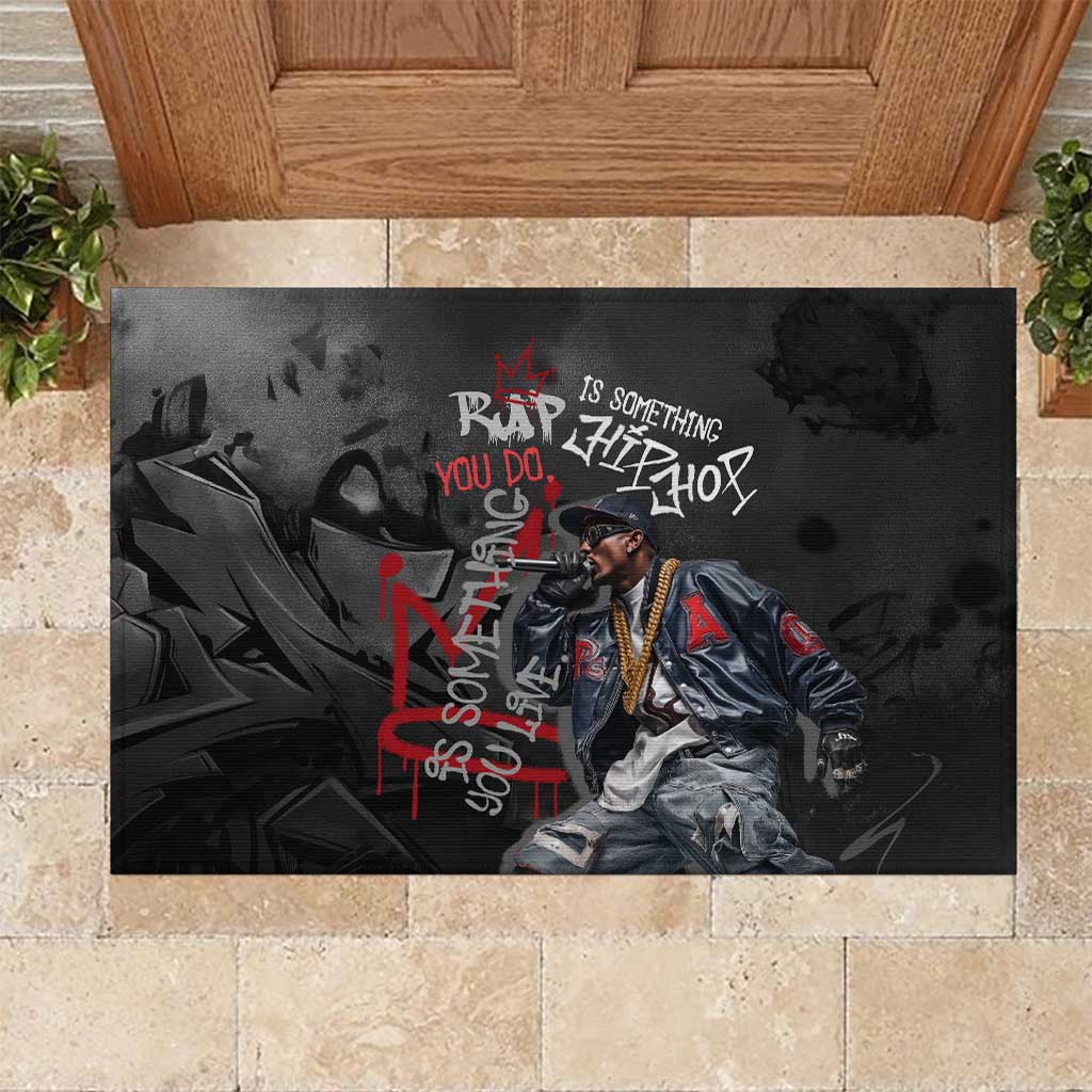 Rap Star Streetwear Rubber Doormat with Graffiti Lettering and Hip Hop - Wonder Print Shop