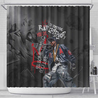 Rap Star Streetwear Shower Curtain with Graffiti Lettering and Hip Hop - Wonder Print Shop