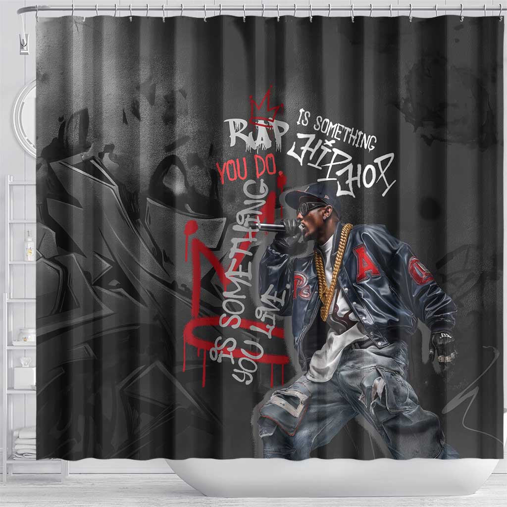 Rap Star Streetwear Shower Curtain with Graffiti Lettering and Hip Hop - Wonder Print Shop