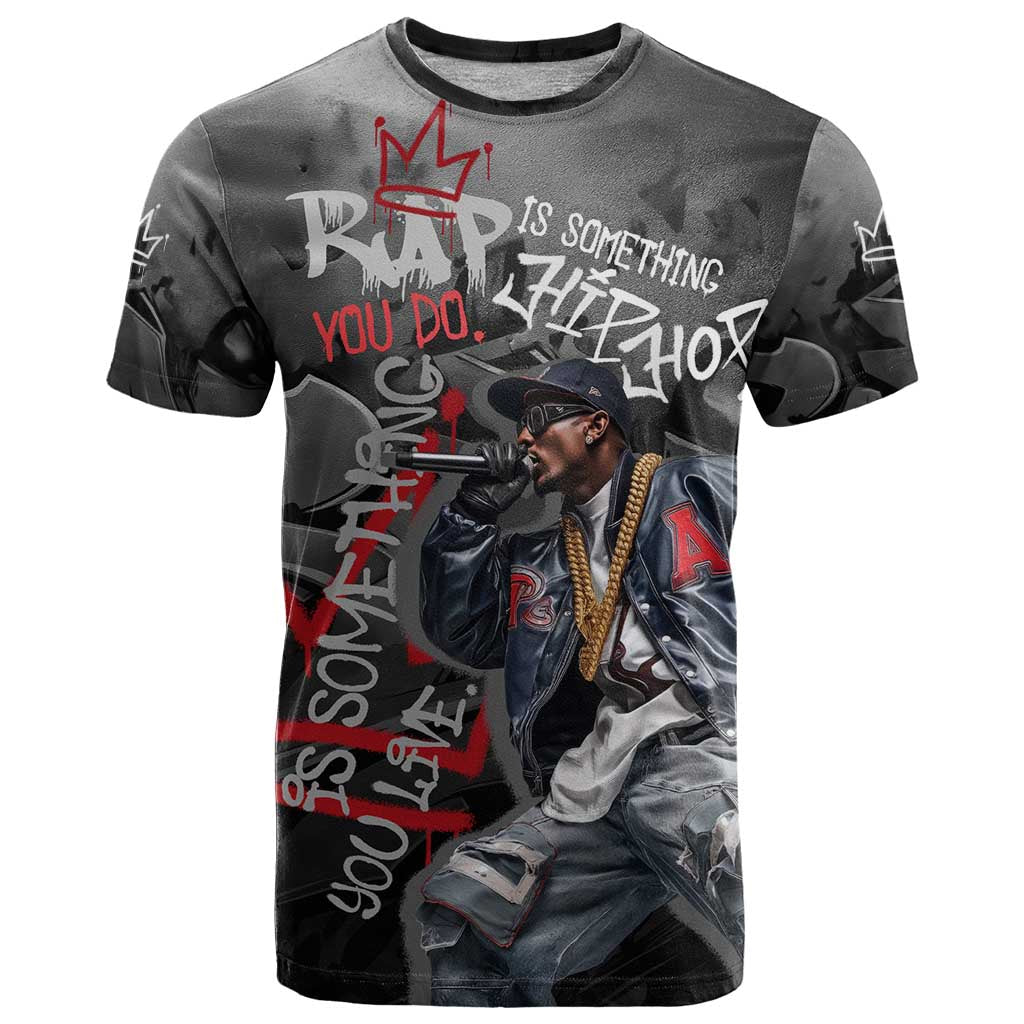 Rap Star Streetwear T Shirt with Graffiti Lettering and Hip Hop - Wonder Print Shop