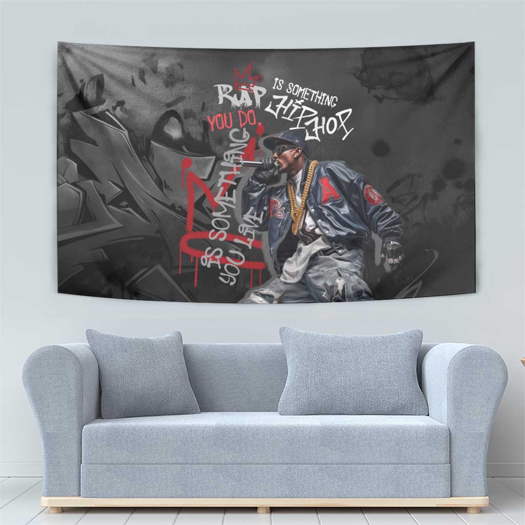 Rap Star Streetwear Tapestry with Graffiti Lettering and Hip Hop - Wonder Print Shop