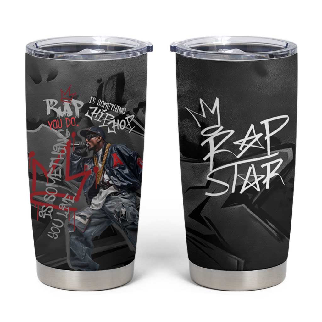Rap Star Streetwear Tumbler Cup with Graffiti Lettering and Hip Hop - Wonder Print Shop
