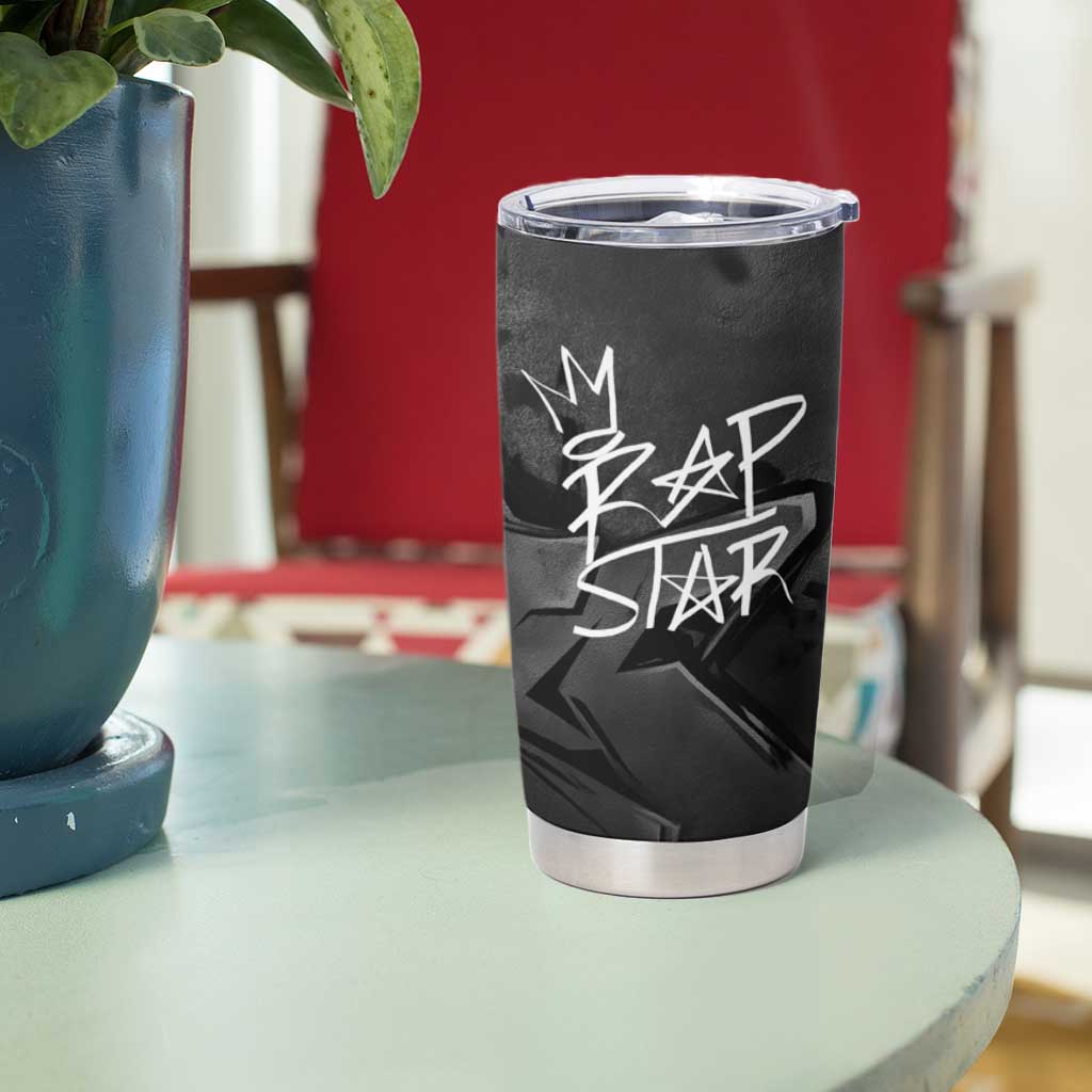 Rap Star Streetwear Tumbler Cup with Graffiti Lettering and Hip Hop - Wonder Print Shop