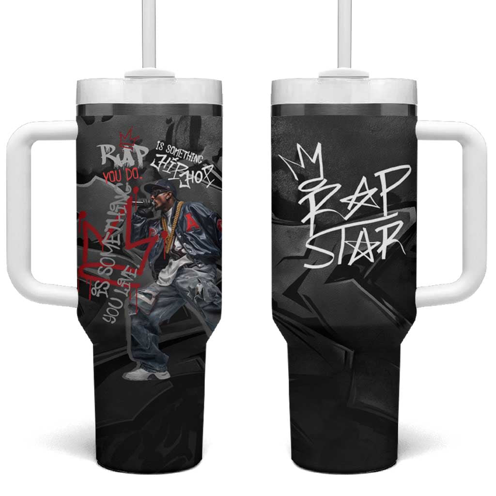Rap Star Streetwear Tumbler With Handle with Graffiti Lettering and Hip Hop - Wonder Print Shop