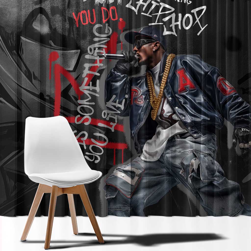 Rap Star Streetwear Window Curtain with Graffiti Lettering and Hip Hop - Wonder Print Shop
