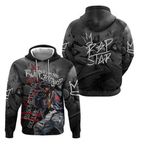 Rap Star Streetwear Zip Hoodie with Graffiti Lettering and Hip Hop - Wonder Print Shop