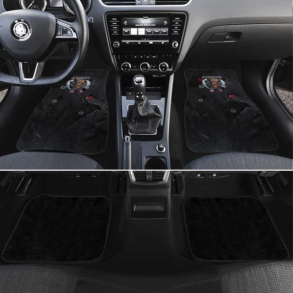 Hip Hop Streetwear Car Mats with Graffiti Boombox and Angel Bear Graphic in Urban Bullet Hole Design - Wonder Print Shop