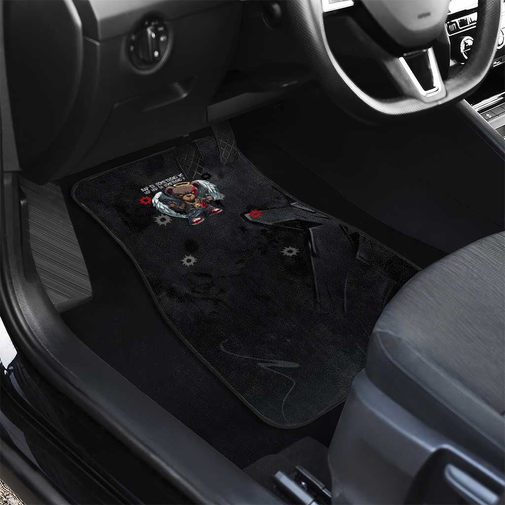 Hip Hop Streetwear Car Mats with Graffiti Boombox and Angel Bear Graphic in Urban Bullet Hole Design - Wonder Print Shop