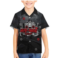 Hip Hop Streetwear Family Matching Mermaid Dress and Hawaiian Shirt with Graffiti Boombox and Angel Bear Graphic in Urban Bullet Hole Design - Wonder Print Shop