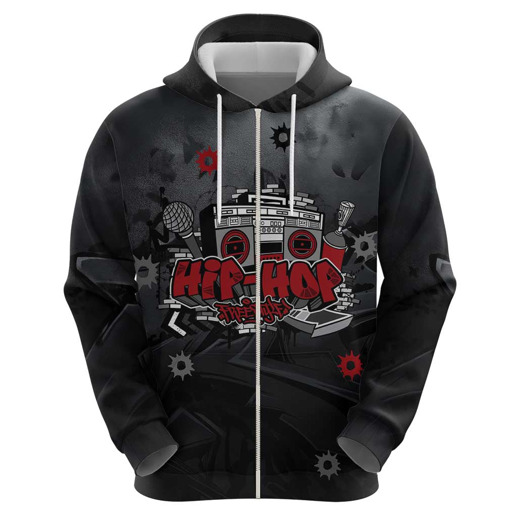 Hip Hop Streetwear Hoodie with Graffiti Boombox and Angel Bear Graphic in Urban Bullet Hole Design - Wonder Print Shop