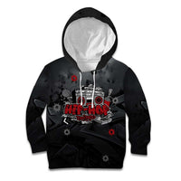 Hip Hop Streetwear Kid Hoodie with Graffiti Boombox and Angel Bear Graphic in Urban Bullet Hole Design - Wonder Print Shop