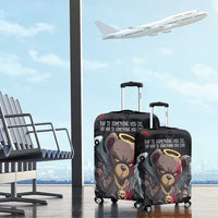 Hip Hop Streetwear Luggage Cover with Graffiti Boombox and Angel Bear Graphic in Urban Bullet Hole Design - Wonder Print Shop