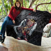 Hip Hop Streetwear Quilt with Graffiti Boombox and Angel Bear Graphic in Urban Bullet Hole Design - Wonder Print Shop