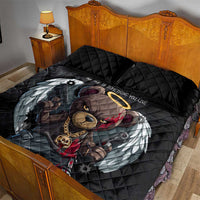 Hip Hop Streetwear Quilt Bed Set with Graffiti Boombox and Angel Bear Graphic in Urban Bullet Hole Design - Wonder Print Shop
