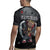 Hip Hop Streetwear Rugby Jersey with Graffiti Boombox and Angel Bear Graphic in Urban Bullet Hole Design - Wonder Print Shop