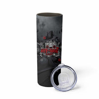 Hip Hop Streetwear Skinny Tumbler with Graffiti Boombox and Angel Bear Graphic in Urban Bullet Hole Design - Wonder Print Shop