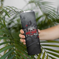 Hip Hop Streetwear Skinny Tumbler with Graffiti Boombox and Angel Bear Graphic in Urban Bullet Hole Design - Wonder Print Shop