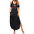Hip Hop Streetwear Summer Maxi Dress with Graffiti Boombox and Angel Bear Graphic in Urban Bullet Hole Design - Wonder Print Shop