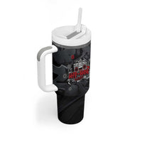Hip Hop Streetwear Tumbler With Handle with Graffiti Boombox and Angel Bear Graphic in Urban Bullet Hole Design - Wonder Print Shop