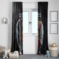 Hip Hop Streetwear Window Curtain with Graffiti Boombox and Angel Bear Graphic in Urban Bullet Hole Design - Wonder Print Shop