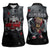 Hip Hop Streetwear Women Sleeveless Polo Shirt with Graffiti Boombox and Angel Bear Graphic in Urban Bullet Hole Design - Wonder Print Shop