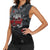 Hip Hop Streetwear Women Sleeveless Polo Shirt with Graffiti Boombox and Angel Bear Graphic in Urban Bullet Hole Design - Wonder Print Shop