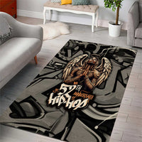 52th Anniversary Of Hiphop Celebration Area Rug with Praying Angel Graphic and Urban Graffiti Background - Wonder Print Shop