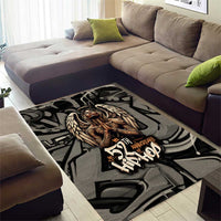 52th Anniversary Of Hiphop Celebration Area Rug with Praying Angel Graphic and Urban Graffiti Background - Wonder Print Shop