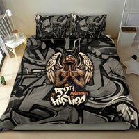 52th Anniversary Of Hiphop Celebration Bedding Set with Praying Angel Graphic and Urban Graffiti Background - Wonder Print Shop