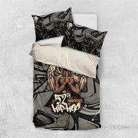 52th Anniversary Of Hiphop Celebration Bedding Set with Praying Angel Graphic and Urban Graffiti Background - Wonder Print Shop