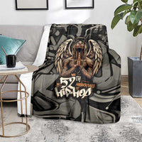 52th Anniversary Of Hiphop Celebration Blanket with Praying Angel Graphic and Urban Graffiti Background - Wonder Print Shop