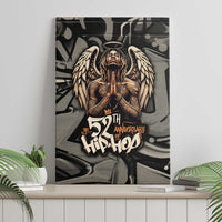 52th Anniversary Of Hiphop Celebration Canvas Wall Art with Praying Angel Graphic and Urban Graffiti Background - Wonder Print Shop