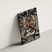 52th Anniversary Of Hiphop Celebration Canvas Wall Art with Praying Angel Graphic and Urban Graffiti Background - Wonder Print Shop