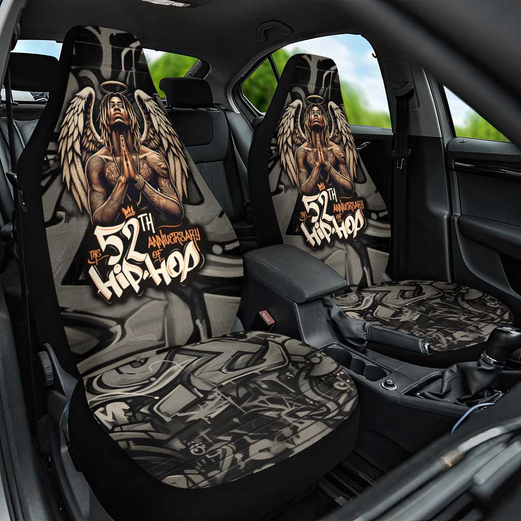 52th Anniversary Of Hiphop Celebration Car Seat Cover with Praying Angel Graphic and Urban Graffiti Background - Wonder Print Shop