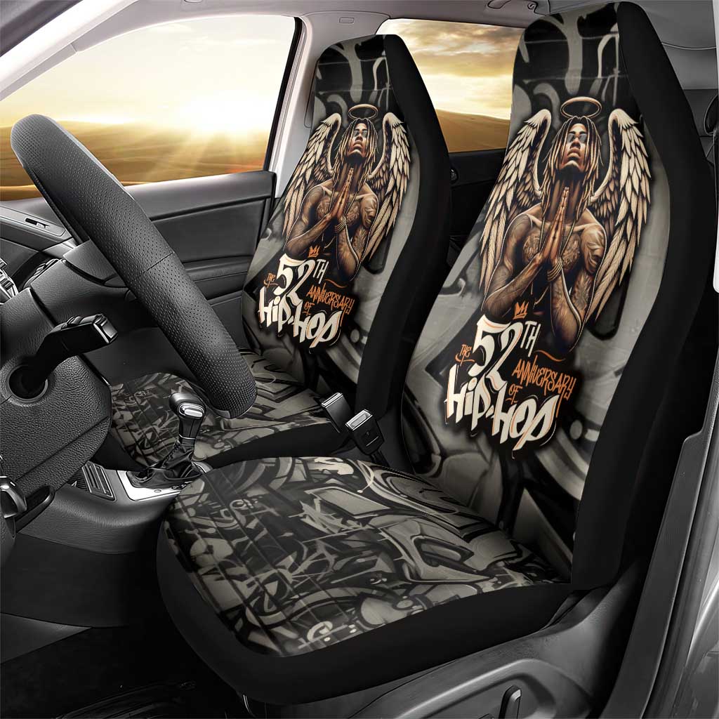 52th Anniversary Of Hiphop Celebration Car Seat Cover with Praying Angel Graphic and Urban Graffiti Background - Wonder Print Shop