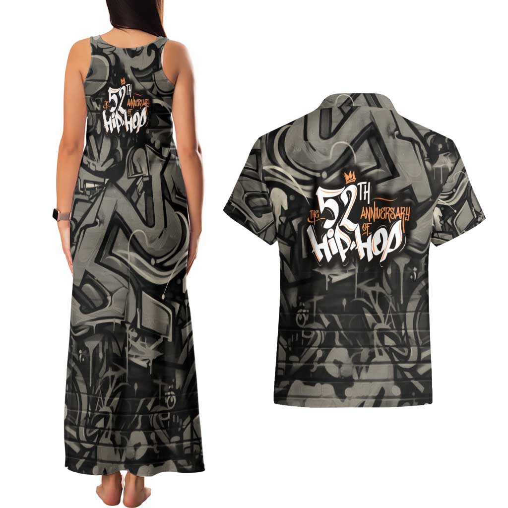 52th Anniversary Of Hiphop Celebration Couples Matching Tank Maxi Dress and Hawaiian Shirt with Praying Angel Graphic and Urban Graffiti Background - Wonder Print Shop