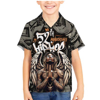 52th Anniversary Of Hiphop Celebration Family Matching Mermaid Dress and Hawaiian Shirt with Praying Angel Graphic and Urban Graffiti Background - Wonder Print Shop
