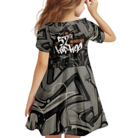 52th Anniversary Of Hiphop Celebration Family Matching Off Shoulder Maxi Dress and Hawaiian Shirt with Praying Angel Graphic and Urban Graffiti Background - Wonder Print Shop