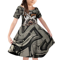 52th Anniversary Of Hiphop Celebration Family Matching Off Shoulder Short Dress and Hawaiian Shirt with Praying Angel Graphic and Urban Graffiti Background - Wonder Print Shop